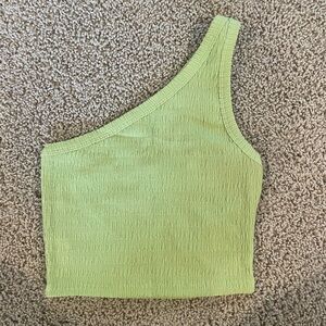 American Eagle one shoulder tank top green size small